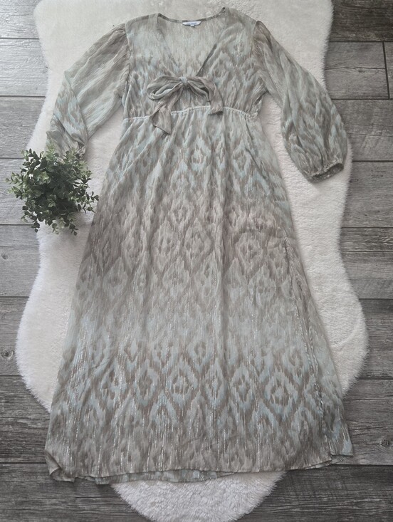 blue island Other - Blue Island Blue Ikat Sheer Resortwear Beach Vacation Maxi-Dress Coverup, L